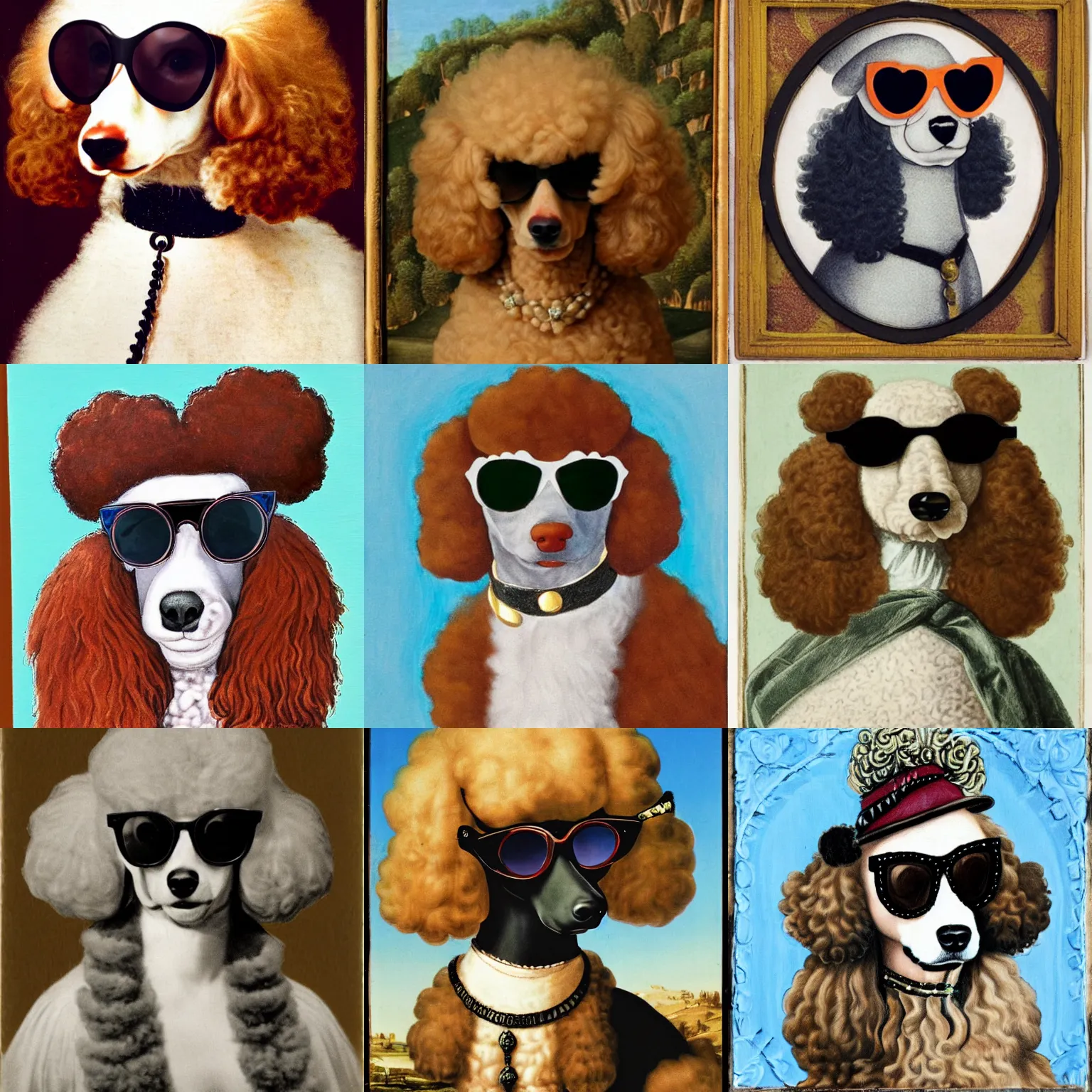 Prompt: poodle wearing sunglasses, renaissance