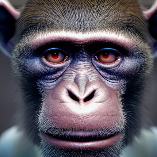 Prompt: portrait of monkey, 8 k uhd, unreal engine, octane render in the artstyle of finnian macmanus, john park and greg rutkowski