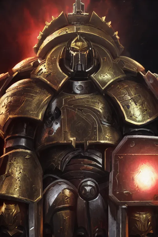 Image similar to armor portrait heros warhammer 4 0 k horus heresy fanart - the primarchs emperor by johannes helgeson animated with vfx concept artist & illustrator global illumination ray tracing hdr fanart arstation zbrush central hardmesh 8 k octane renderer comics stylized