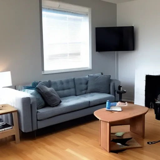 Prompt: Twittercore themed livingroom