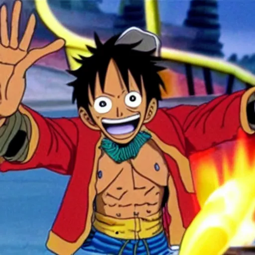 Prompt: A still of Luffy in Star Trek