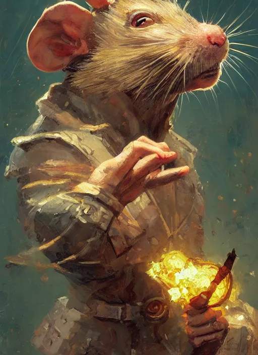 Image similar to Oil painting of a rat, portrait, D&D, Magic The Gathering, by Craig Mullins, Nekro, Victo Ngai, centered, symmetrical, 8k, sharp focus