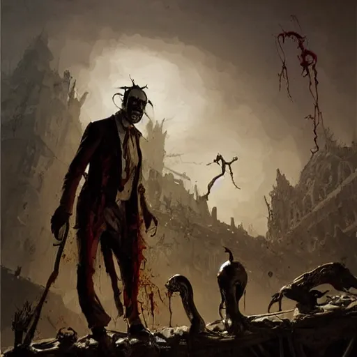 Prompt: zombie salvador dali geog darrow greg rutkowski