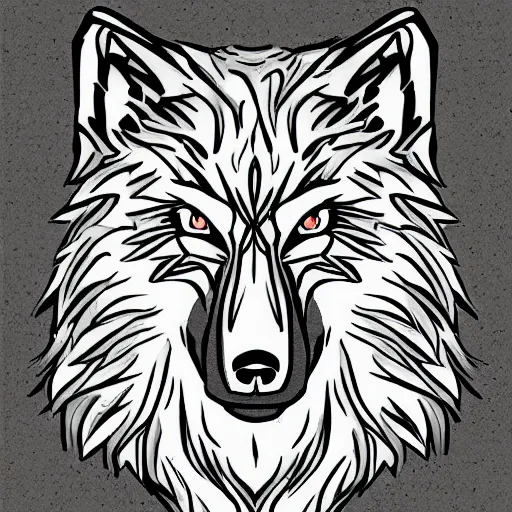 Image similar to wolf template base, line art, simple, no color, high quality, HD, 8K