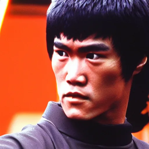 Image similar to bruce lee as anakin skywalker in star wars episode 3, 8k resolution, full HD, cinematic lighting, award winning, anatomically correct