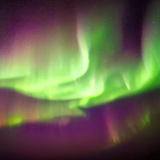 Image similar to comet with a long tail in a night sky aurora borealis 4k award winning photo