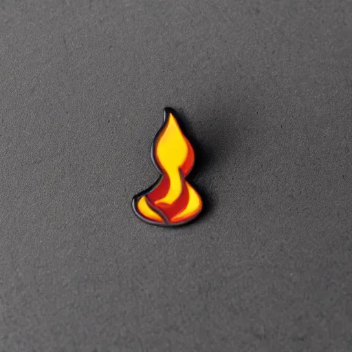 Image similar to a photo of a retro 1 9 6 0 s minimalistic clean fire flames warning label hard enamel pin, studio lighting, behance