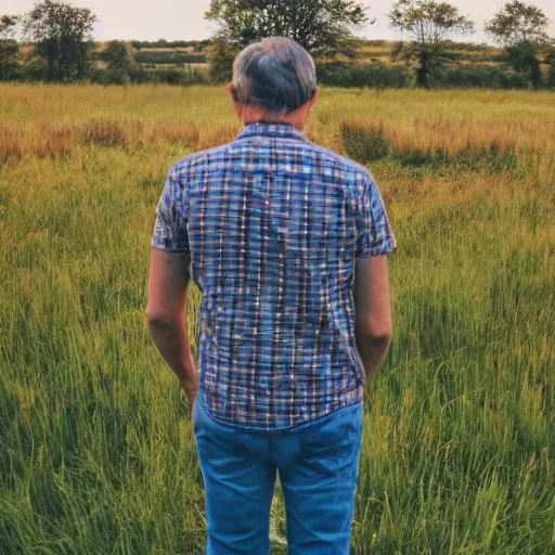 Prompt: a man standing in a field