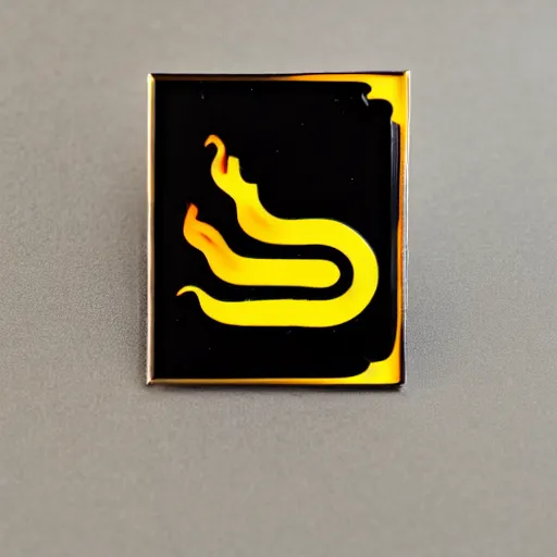 Image similar to a photo of a retro art deco minimalistic clean fire warning enamel pin, studio lighting, behance