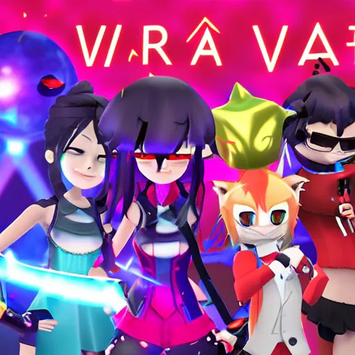 Prompt: a party in vrchat