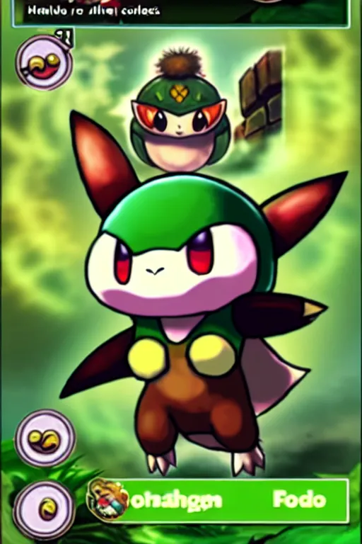 Image similar to teemo, a pokemon trading card of teemo, highly detailed pokemon trading card screenshot