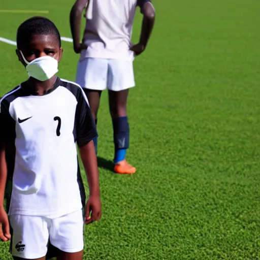 Image similar to brown skinned soccer player with face mask