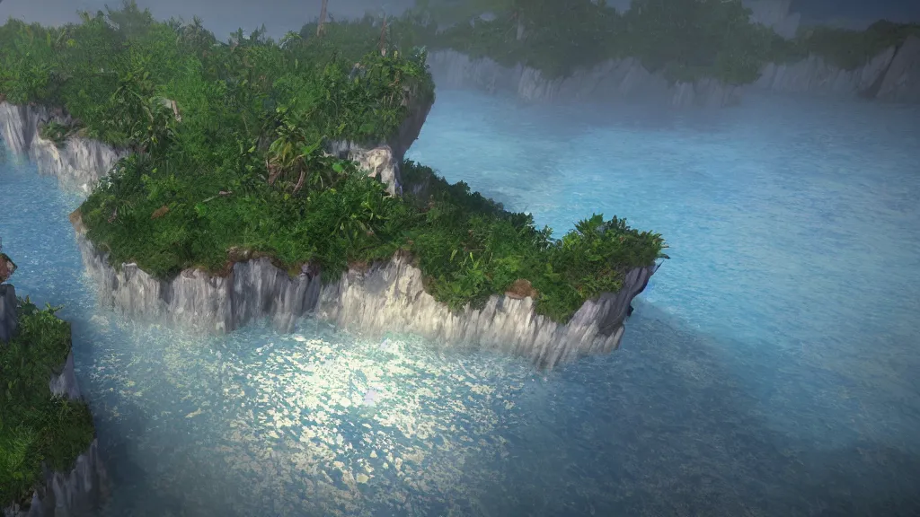 Image similar to Cryengine 3 island, painting