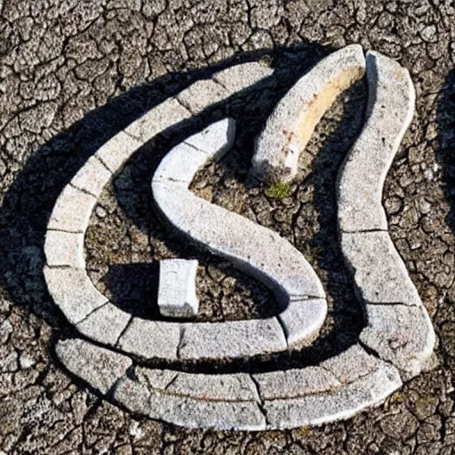 Prompt: the stones are laid out in the form of the letter s