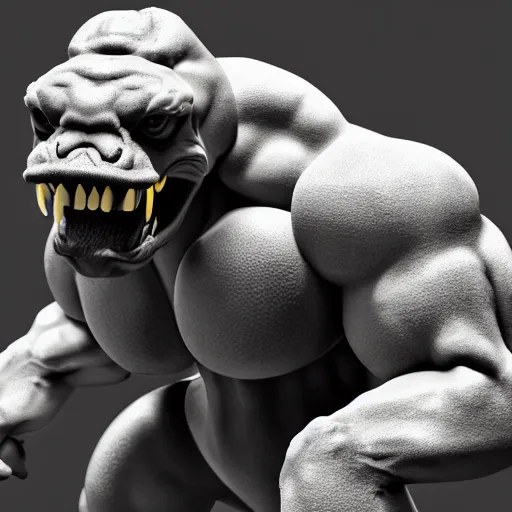 Prompt: photography of a realistic machoke animal, ultra detailed, 8 k, cinematic lighting, natural background, trending on artstation, pokemon