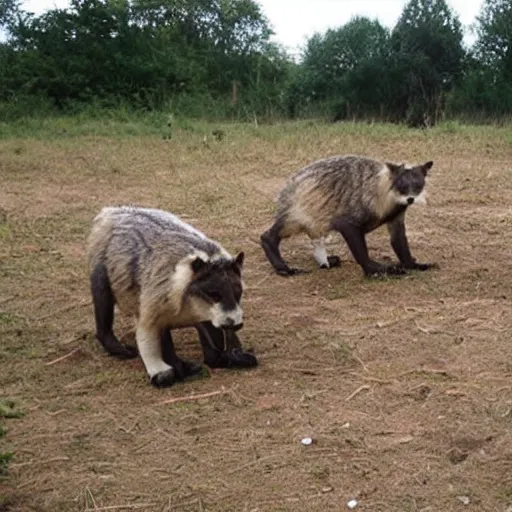 Prompt: Archaeologists badgers made of paper