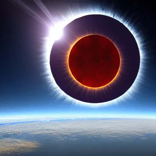 Prompt: hexagon sun shield floating in space, unreal engine, digital art, solar eclipse, seen from earth