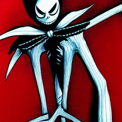 Image similar to macaulay culkin is jack skellington in a nightmare before christmas, airbrush anime art, drew struzan illustration art, key art, movie poster