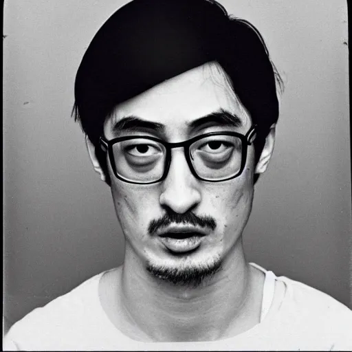 Prompt: Mugshot Portrait of Filthy Frank, taken in the 1970s, photo taken on a 1970s polaroid camera, grainy, real life, hyperrealistic, ultra realistic, realistic, highly detailed, epic, HD quality, 8k resolution, body and headshot, film still, front facing, front view, headshot and bodyshot, detailed face, very detailed face