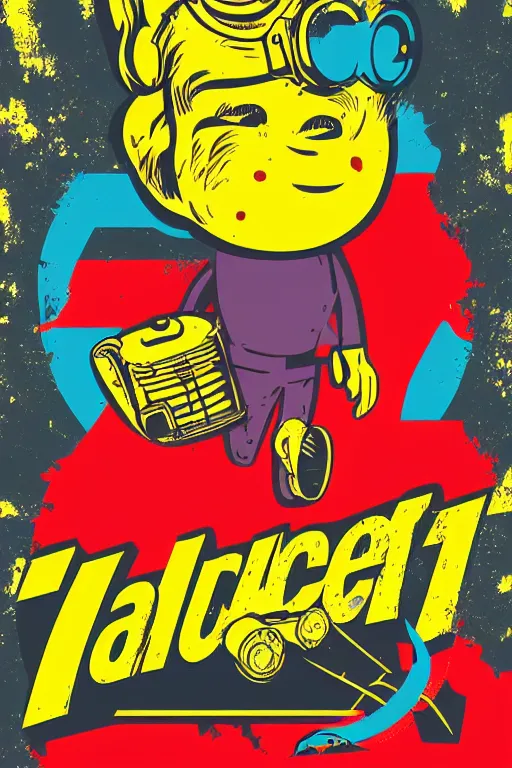 Image similar to fallout 7 6 retro futurist illustration art by butcher billy, sticker, colorful, illustration, highly detailed, simple, smooth and clean vector curves, no jagged lines, vector art, smooth andy warhol style