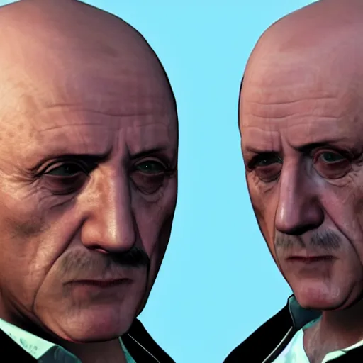 Image similar to Jonathan Banks aka Mike Ehrmantraut from Better Call Saul as a GTA character portrait, Grand Theft Auto, GTA cover art