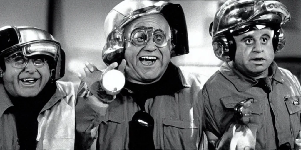 Image similar to Danny DeVito as Dark Helmet in Spaceballs