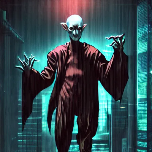 Image similar to cyberpunk nosferatu