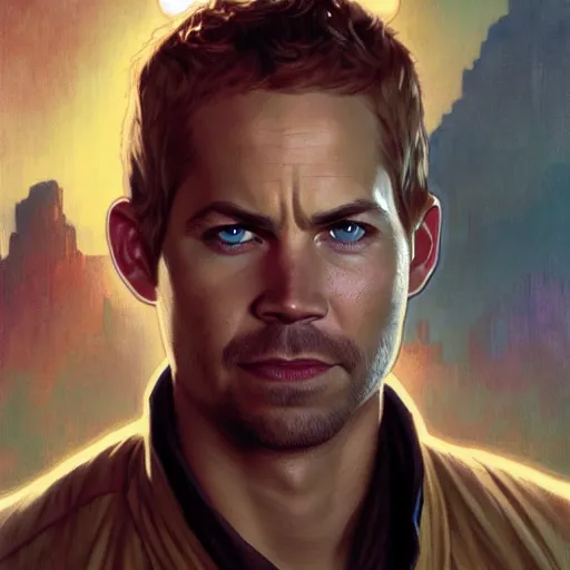 Image similar to Paul Walker as a jedi by Stanley Artgerm Lau, greg rutkowski, thomas kindkade, alphonse mucha, loish, norman Rockwel