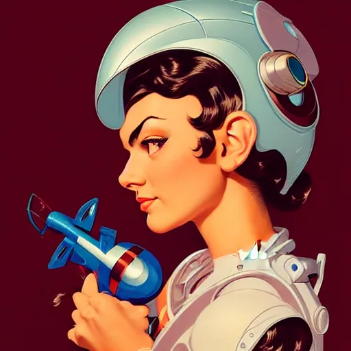 Image similar to head and shoulders portrait of a female Megaman, illustration, medium shot, intricate, elegant, highly detailed, digital art, ffffound, art by gil elvgren and sachin teng