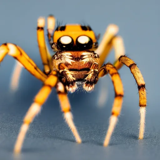 Image similar to macro lens photo of a spider, dynamic lighting, photorealistic, ultra detailed, stunning visuals, blur, studio photo, studio quality lighting, 8 k