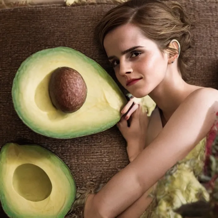 Prompt: emma watson starring as an avocado in the upcoming dramatic avocado movie, 8 k, movie still