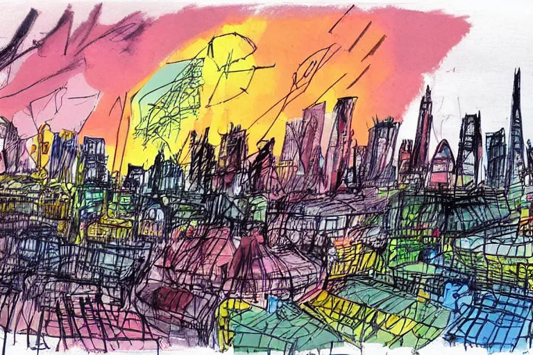 london skyline color drawing