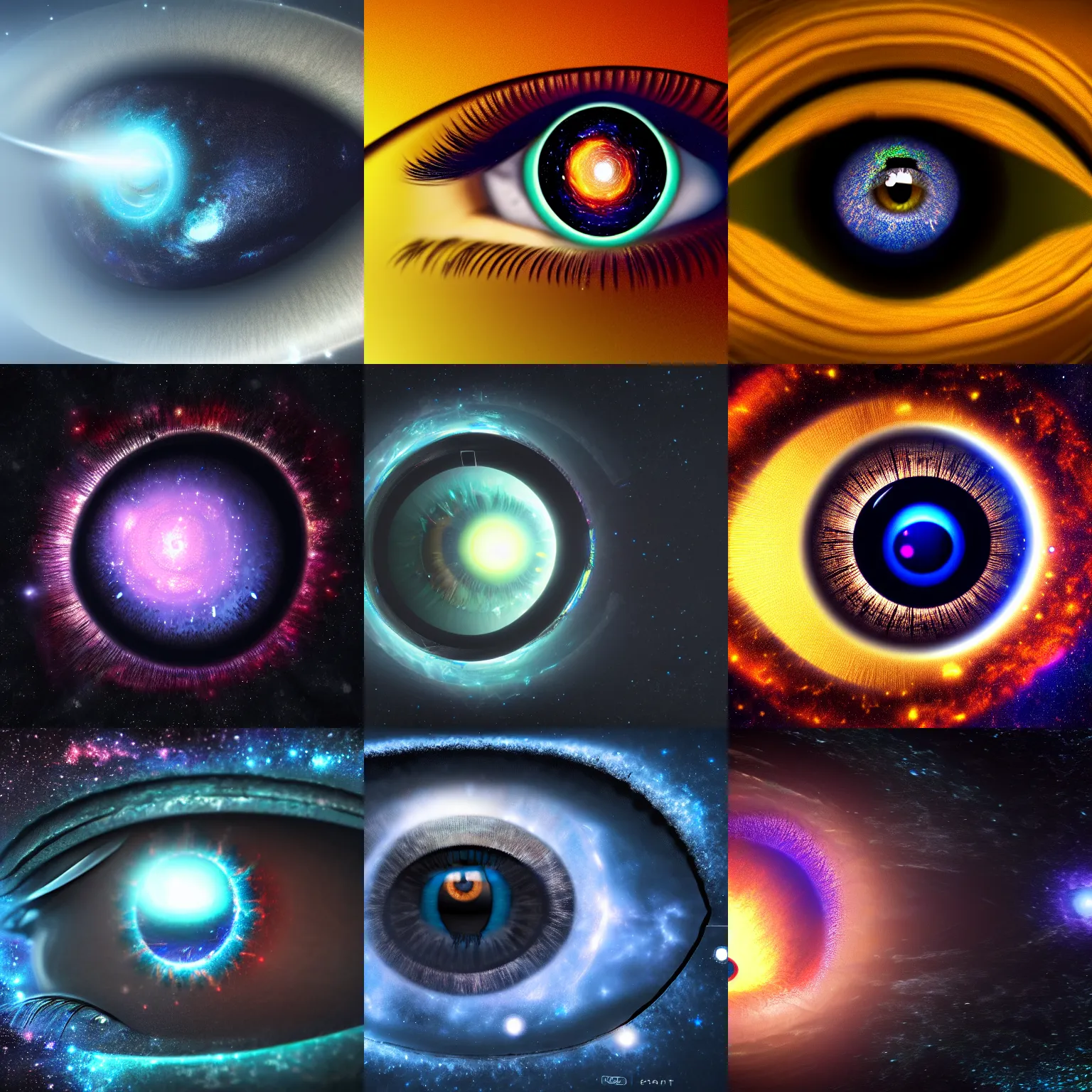 Prompt: a universe in the shape of an eye, trending on artstation, 4k