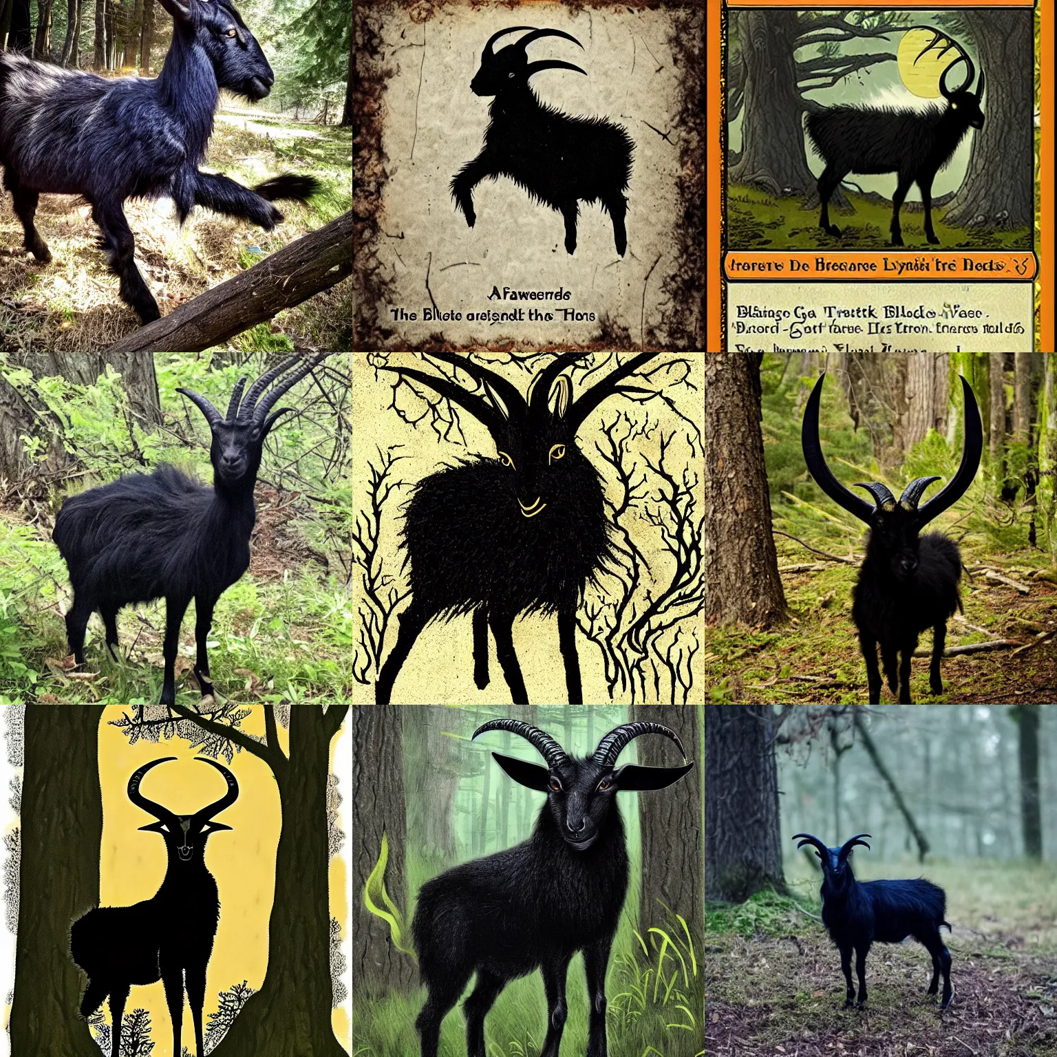 Prompt: beware the black goat of the woods