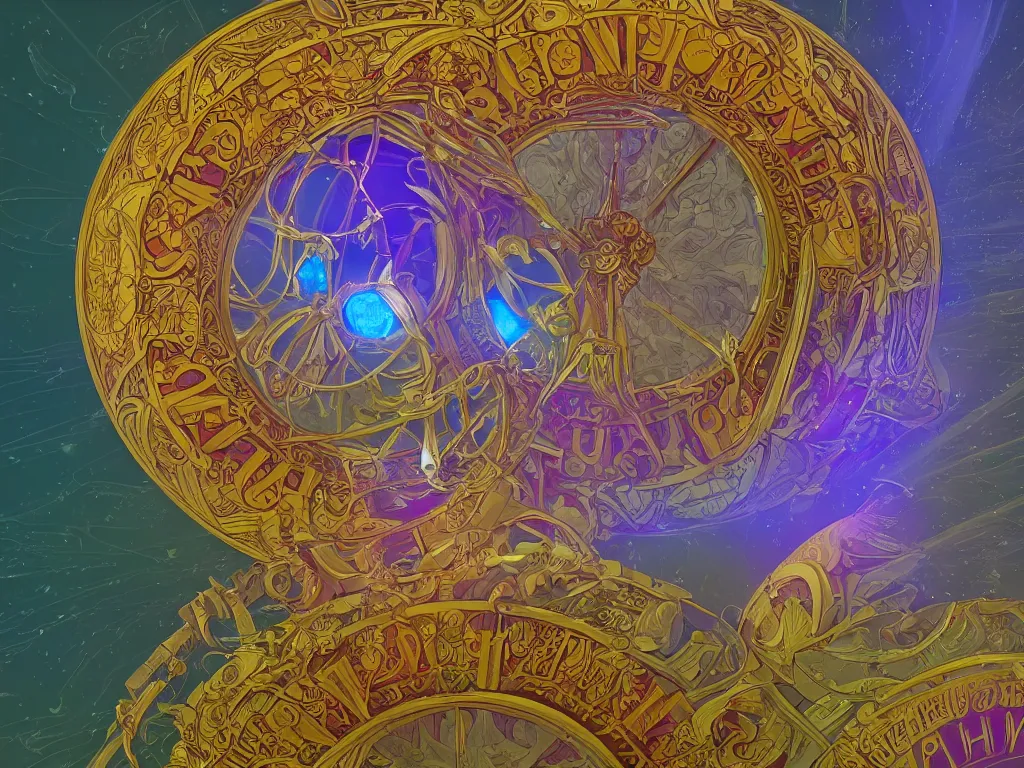 Image similar to the orb of time, sunlight study, art nouveau, by albert bietstadt and ( ( ( ( lisa frank ) ) ) ), 8 k, sharp focus, octane render, ( ( ( ( kauai ) ) ) )