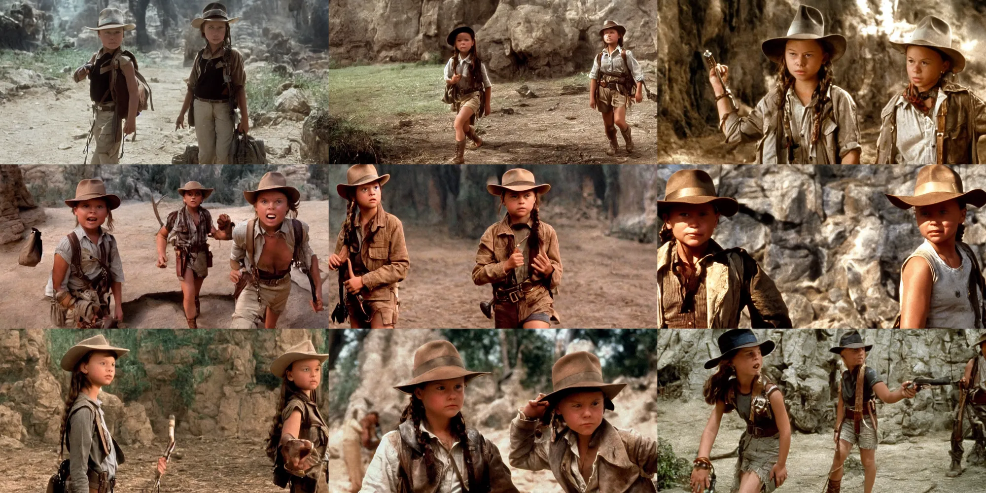 Prompt: a cinematic cinemascope portrait still of greta thunberg as indiana jones in in indiana jones and the last crusade ( 1 9 8 9 ),