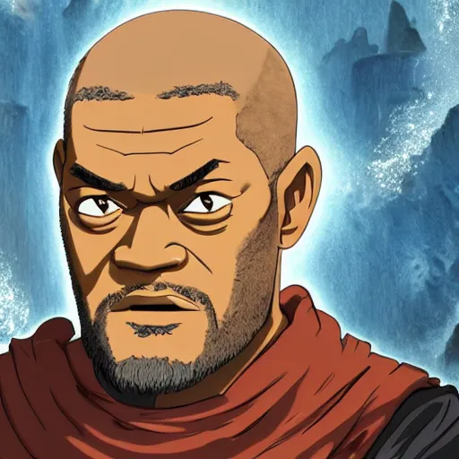 Image similar to Laurence Fishburne in Avatar: the last airbender, designed by Bryan Konietzko