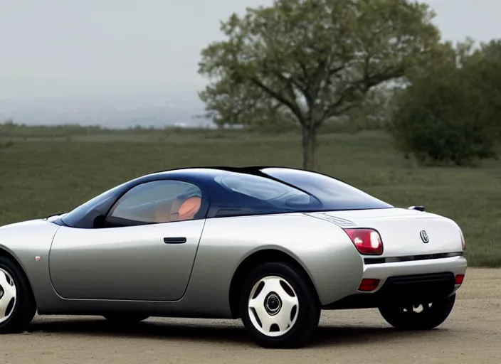 Prompt: a fiat coupe from 2 0 1 0, rear view