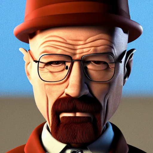 Image similar to walter white, pixar, disney, 3 d render, 4 k, hd, high detail