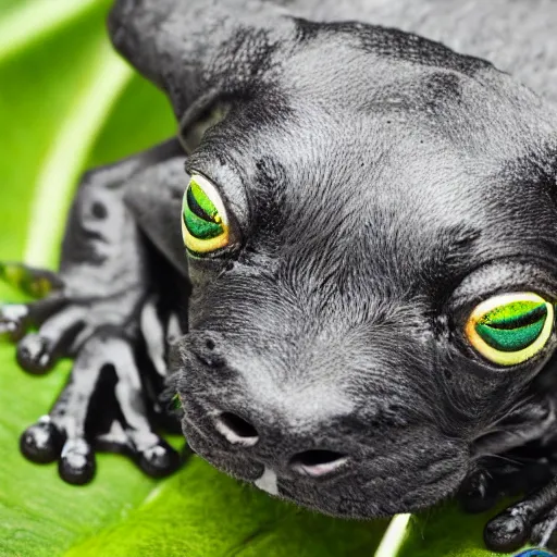 Image similar to puppy dog eyes on a frog