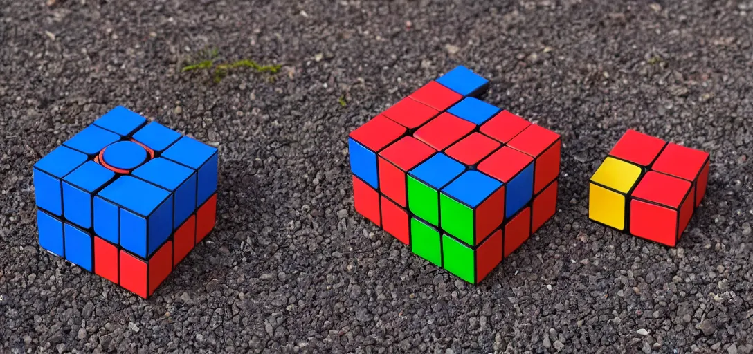 Prompt: a rubix cube shape in earth style