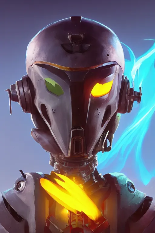 Image similar to epic mask helmet robot ninja portrait stylized as fornite style game design fanart by concept artist gervasio canda, behance hd by jesper ejsing, by rhads, makoto shinkai and lois van baarle, ilya kuvshinov, rossdraws global illumination radiating a glowing aura global illumination ray tracing hdr render in unreal engine 5