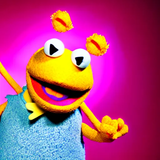 Prompt: studio portrait still of muppet!!!!! david bowie alladin sane!!!!!! as a muppet muppet as a muppet, 8 k, studio lighting, key light,