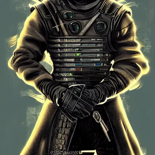 Image similar to hero from game of thrones cyberpunk style, digital art, high quality, detailed