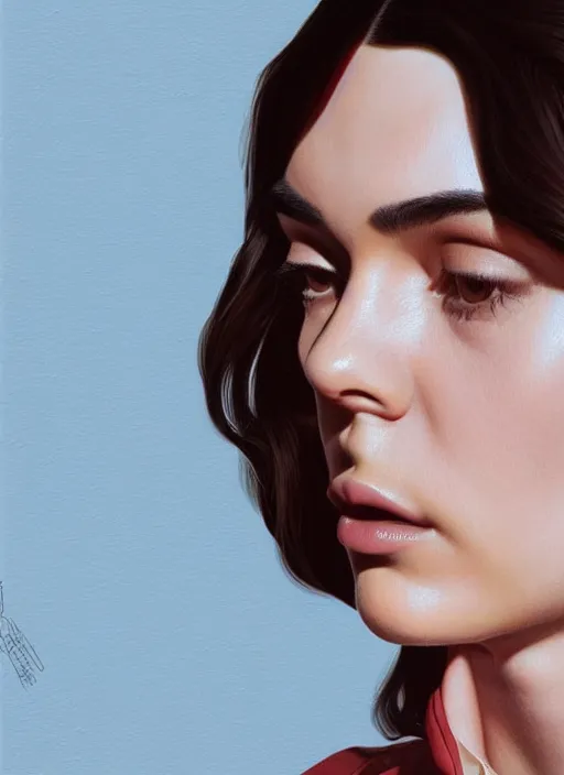 Image similar to twin peaks movie poster art, portrait of kendall jenner, from scene from twin peaks, clean, simple illustration, nostalgic, domestic, highly detailed, digital painting, artstation, concept art, smooth, sharp focus, illustration, artgerm, donato giancola, joseph christian leyendecker, wlop