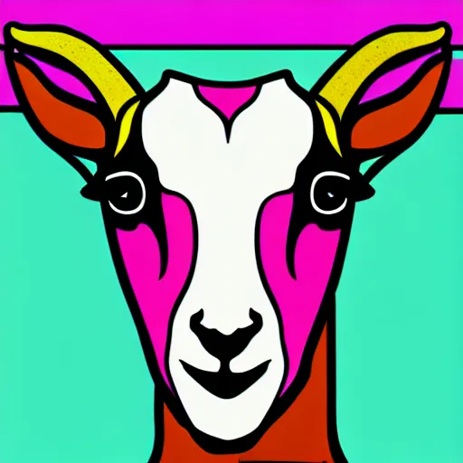 Image similar to goat, portrait, pop art