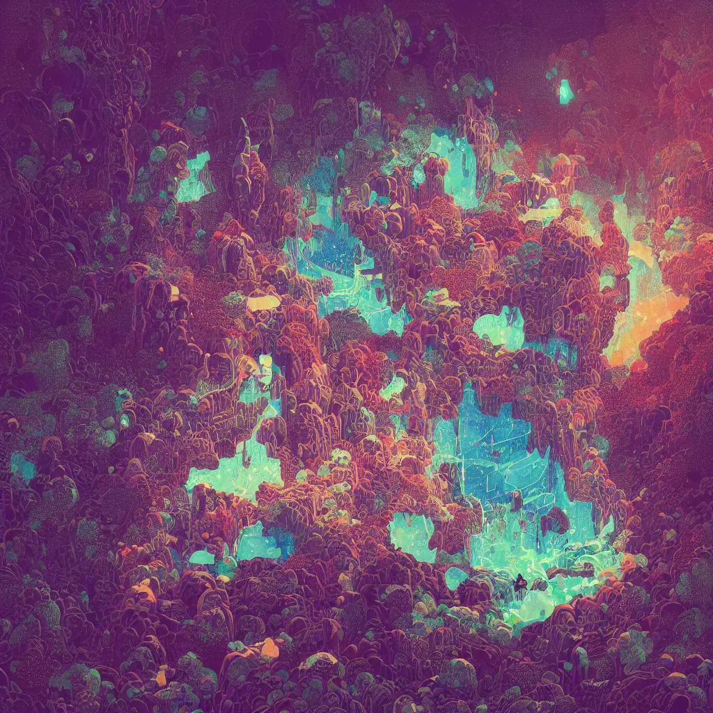 Prompt: geode, alchemy concept , art by Victo Ngai, Kilian Eng vibrant colors, minimalistic, award-winning masterpiece, fantastically gaudy, aesthetic octane render inspired in beksinski and dan mumford work, remixed with Simon Stalenhag work, sitting on the cosmic cloudscape, highly detailed, Nigredo, Vibrant volumetric natural light In style of Josan Gonzalez and Mike Winkelmann and andgreg rutkowski and alphonse muchaand and Caspar David Friedrich and Stephen Hickman and James Gurney and Hiromasa Ogura