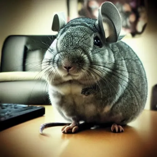 Prompt: “ very cute pixar chinchilla from a disabled veterans perspective ”