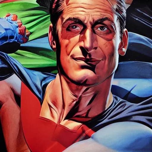 Image similar to photorealistic picture, by alex ross, batman comic panel, gouache and wash paints, fine details, fine intricate, fine facial proportionate, fine body proportionate, fine fix broken line, fine fix duplicate line, fine background proportionate, smooth focus, sharp details, bokeh, 4 k, fine 5 k details