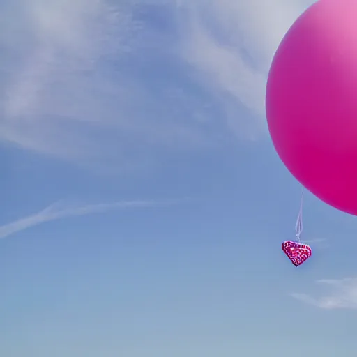 Image similar to dream a 5 0 mm lens photograph of a cute pink floating modern house, floating in the air between clouds, inspired by the movie up, held up from above by heart ballons. mist, playful composition canon, nikon, award winning, photo of the year